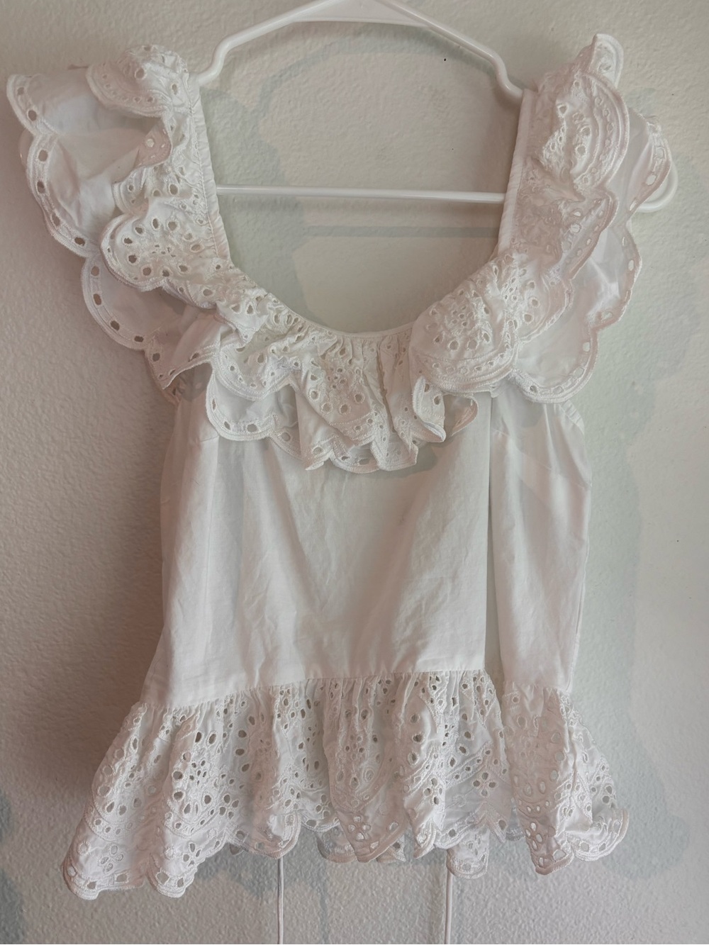 Express White Eyelet Ruffle Camisole